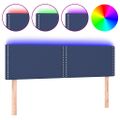 vidaXL Čelo postele s LED modré 144x5x78/88 cm látka