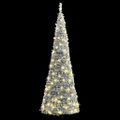 vidaXL Umelý vianočný stromček vyskakovací vločky snehu 200 LED 210 cm