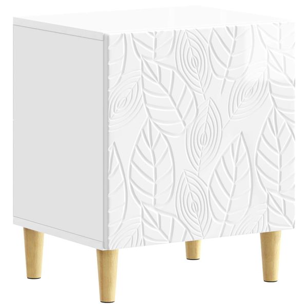 vidaXL Nočný stolík Biela s vysokým leskom 43 x 34,5 x 50 cm