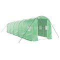 vidaXL Fóliovník s oceľovým rámom zelený 20 m² 10x2x2 m