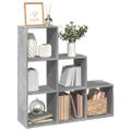 vidaXL Knižnica 3-poschodová betónovosivá 99x29x99 cm kompozitné drevo