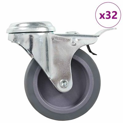 vidaXL Otočné kolieska s otvorom na skrutku 32 ks, 75 mm