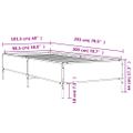 vidaXL Posteľný rám sivý sonoma 100x200 cm kompozitné drevo a kov