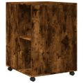 vidaXL Príručný stolík a kolieska dymový dub 55x60x78 cm kompoz. drevo