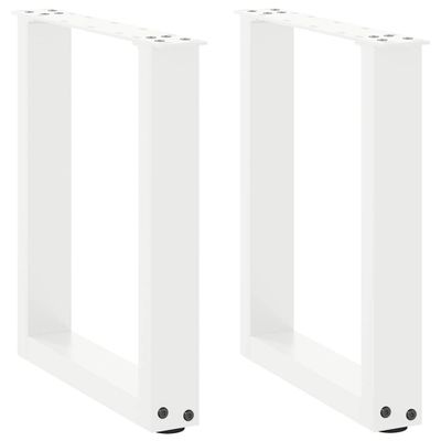 vidaXL Nohy konferenčného stolíka v tvare U, 2 ks, biele, 28 x (42-43) cm, oceľové