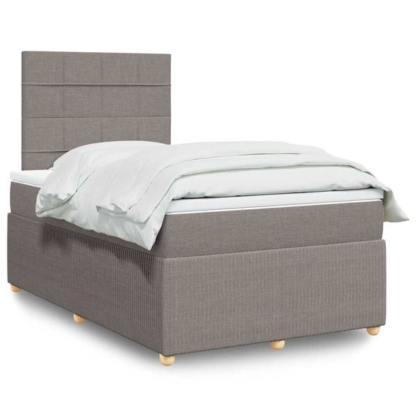 vidaXL Boxspring posteľ s matracom sivohnedý 120x200 cm látka