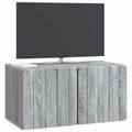 vidaXL Nástenná TV skrinka Nástenný Sivá sonoma 59,5 x 31 x 30 cm