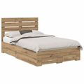 vidaXL Rám postele Remeselný dub 135 x 190 cm Kompozitné drevo