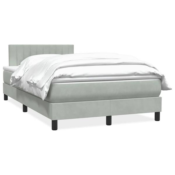 vidaXL Box Spring Posteľ bez matraca Svetlosivá 120x220 cm Zamat