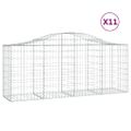 vidaXL Oblúkové gabionové koše 11 ks 200x50x80/100 cm pozink. železo