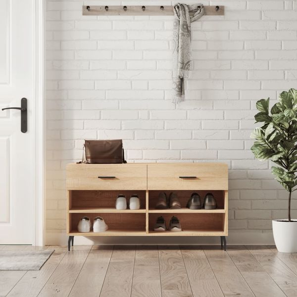 vidaXL Lavička na topánky, dub sonoma 102x35x55 cm, kompozitné drevo