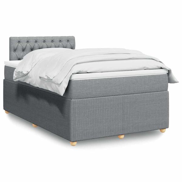 vidaXL Boxspring posteľ s matracom bledosivá 120x190 cm látka
