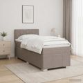 vidaXL Posteľ boxspring s matracom Sivohnedá 100 x 200 cm Látka