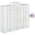 vidaXL Oblúkové gabiónové koše 5ks 200x50x160/180cm pozinkované železo