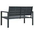 vidaXL Záhradná lavička 120 cm, HDPE, sivá, drevený vzhľad