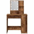 vidaXL toaletný stolík s LED Old Wood 86,5x35x136 cm