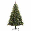 vidaXL Umelý skladací vianočný stromček 300 LED diód Zelená 210 cm