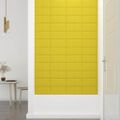 vidaXL Nástenné panely 12 ks bledožlté 30x15 cm látka 0,54 m²