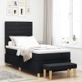 vidaXL Posteľ s pružinovým rámom Čierna 200 x 90 cm látka