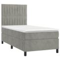 vidaXL Posteľný rám boxsping s matracom bledosivý 90x190 cm zamat