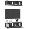 vidaXL TV skrinky 4 ks lesklé sivé 60x30x30 cm drevotrieska