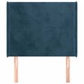 vidaXL Čelo postele so záhybmi tmavomodrá 103x16x118/128 cm zamat