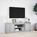 vidaXL TV stolík s LED sivý sonoma 139,5x34x50 cm kompozitné drevo