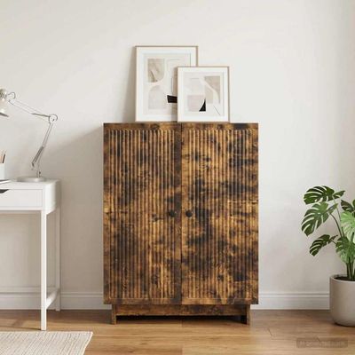 vidaXL Servírovacia skriňa Dymový dub 66 x 34,5 x 90 cm