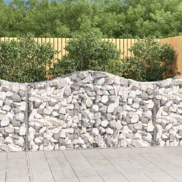 vidaXL Oblúkové gabiónové koše 15 ks 200x50x100/120cm pozinkov. železo
