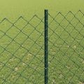 vidaXL Sieťový plot s stĺpom 10 x 1,5 m PVC potiahnutá oceľ Zelená