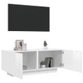 vidaXL TV skrinka lesklá biela 100x35x40 cm spracované drevo