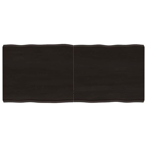 vidaXL Stolová doska tmavohnedá 120x50x(2-6)cm ošetrený masív hrany