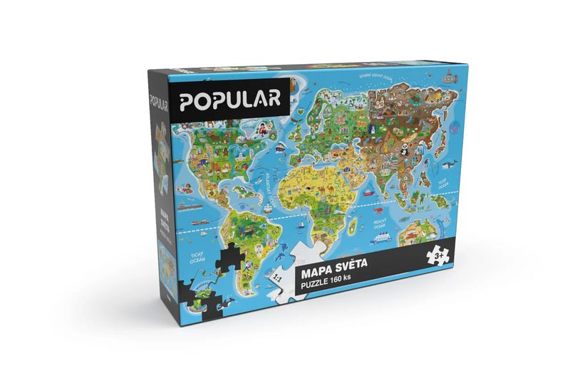 Puzzle - Mapa sveta 160 ks – CZ