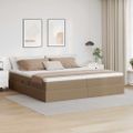 vidaXL Postel s úložným prostorem a matrací Kapučínová 200 x 200 cm