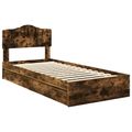 vidaXL Úložná posteľ Dymová dub 90 x 190 cm Kompozitné drevo