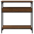 vidaXL Konzolový stolík s policou hnedý dub 75x29x75 cm kompoz. drevo