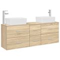vidaXL Set kabinetov do kúpeľne 3 ks Dub sonoma 53 x 34,5 x 63 cm