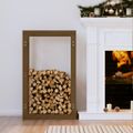 vidaXL Stojan na palivové drevo medový 60x25x100 cm masívna borovica