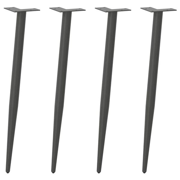 vidaXL Nohy ku konzolovému stolíku, kužeľovitý tvar, 4 ks, antracitové, 72-73 cm, oceľové