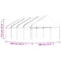 vidaXL Altánok so strechou, biely 8,92x5,88x3,75 m, polyetylén