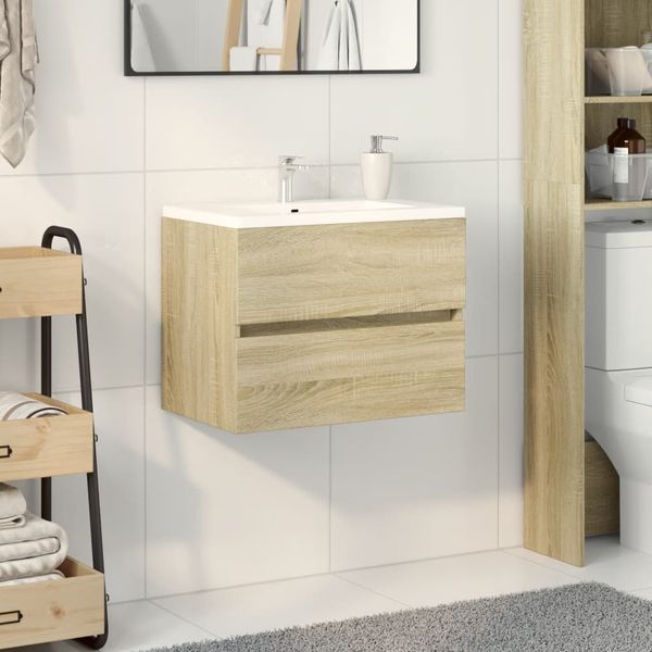 vidaXL Skrinka pod umývadlo, dub sonoma 60x38,5x45cm, kompozitné drevo