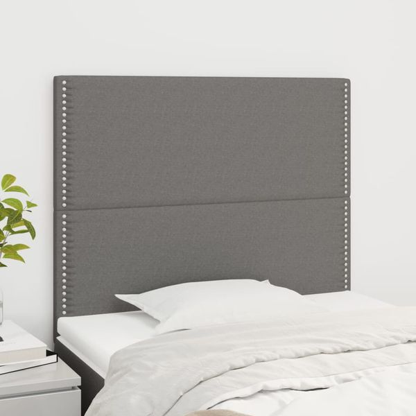 vidaXL Čelo postele tmavosivé 80x5x118/128 cm látkové