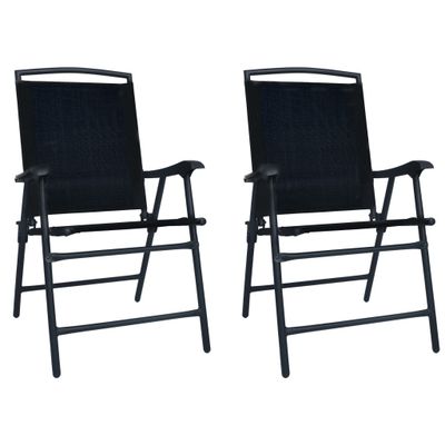 vidaXL Skladacie stoličky 2 ks, Texilen, čierne