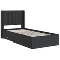vidaXL Posteľový rám s úložným priestorom a čelom Čierna 75 x 190 cm