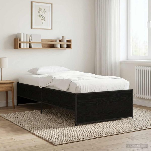 vidaXL Rám postele Čierny dub 80 x 200 cm Kompozitné drevo