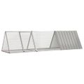 vidaXL Klietka pre králiky sivá 302,5x80,5x71 cm pozinkovaná oceľ