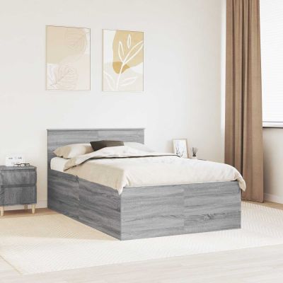 vidaXL Rám postele Sivý Sonoma 120 x 190 cm Kompozitné drevo