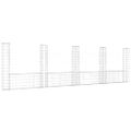 vidaXL Železný gabiónový kôš v tvare U s 5 stĺpmi 500x20x150 cm