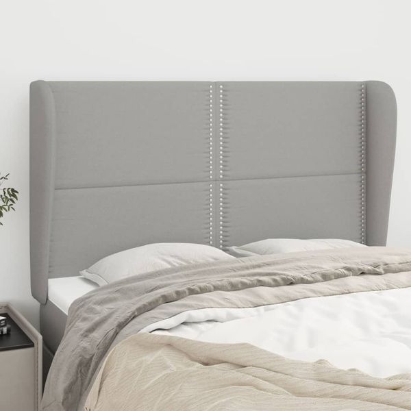 vidaXL Čelo postele so záhybmi bledosivé 147x23x118/128 cm látka