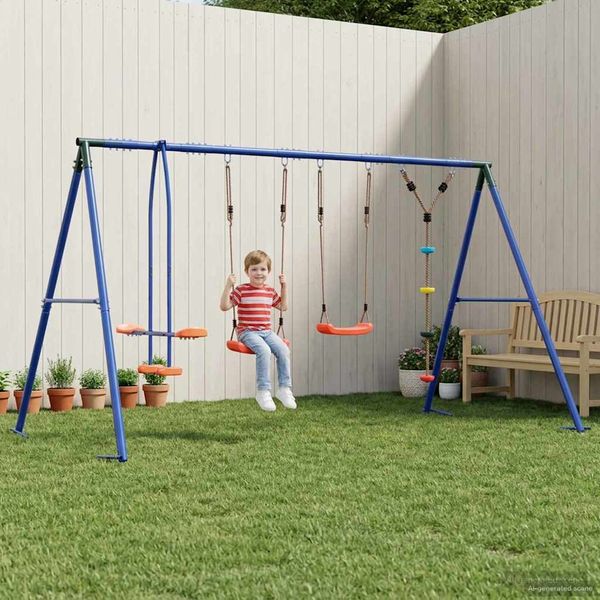 vidaXL Hojdačka do exteriéru Viacfarebný 330 x 185 x 185 cm Oceľ a PE